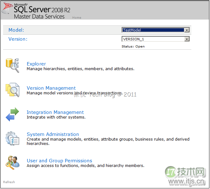 使用SQL Server 2008 R2的主数据服务调用API创建Model(图2) 使用SQL Server 2008 R2的主数据服务调用API创建Model(图2)