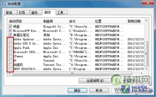 Msconfig关闭windows 7开机启动项的图文方法步骤(图4)
