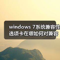 windows 7系统兼容性选项卡在哪如何对兼容性进行设置(图1) windows 7系统兼容性选项卡在哪如何对兼容性进行设置(图1)