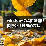 windows7桌面没有IE图标让IE显示的方法(图2) windows7桌面没有IE图标让IE显示的方法(图2)